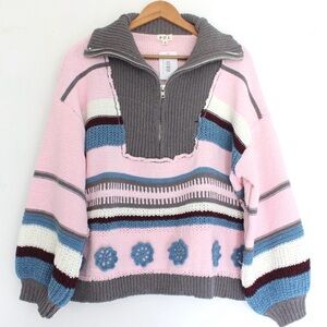 POL Chenille Half Zip Sweater